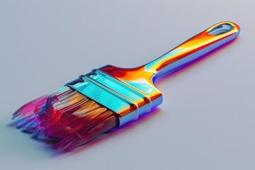 Aufkleber - Glossy 3D paintbrush sign for artistic concepts.