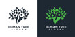 Human tree logo design in growth tree symbol. people ecology tree logo	