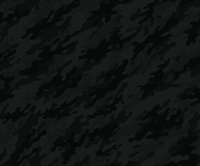 
texture camouflage black background, hunting night pattern, seamless modern design