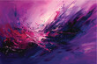 Swirling strokes of vibrant purple and pink dance across the canvas in a mesmerizing abstract painting