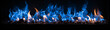 Azure Flames, Close-Up of Blue Flames, Radiating Intense Heat and Captivating Beauty