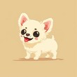 Cute animated kawaii chihuahua puppy dog. Modern animation style icon isolated on solid background