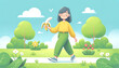 Joyful Park Wander: A Girl and Her Banana