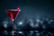 Alcoholic drink in a glass on a dark background