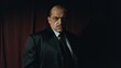 © Vladimir - Mafia boss. Portrait of a crime boss. Serious brutal face of a man. Unveiling the Intensity of a Ruthless Mafia Boss