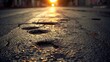 A sharp contrast unfolds as the city roads reveal their decay, marked by deep cracks and extensive holes that speak to neglect and deterioration