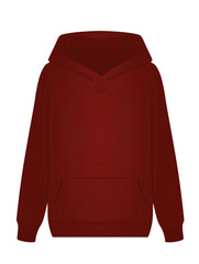 Wall Mural - Front red hoodie. vector illustration