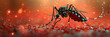 Mosquito and Blood Disease Conceptual Illustration,
Aedes mosquito that carries dengue fever, Zika virus is sucking blood on a person's skin