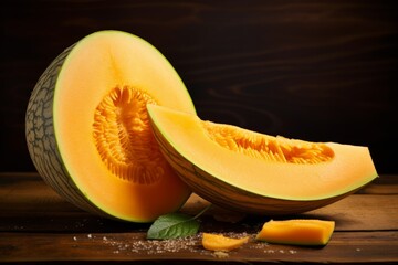 Sticker - A juicy slice of cantaloupe with sweet aroma