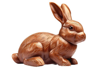 Wall Mural - brown chocolate rabbit isolated on white background