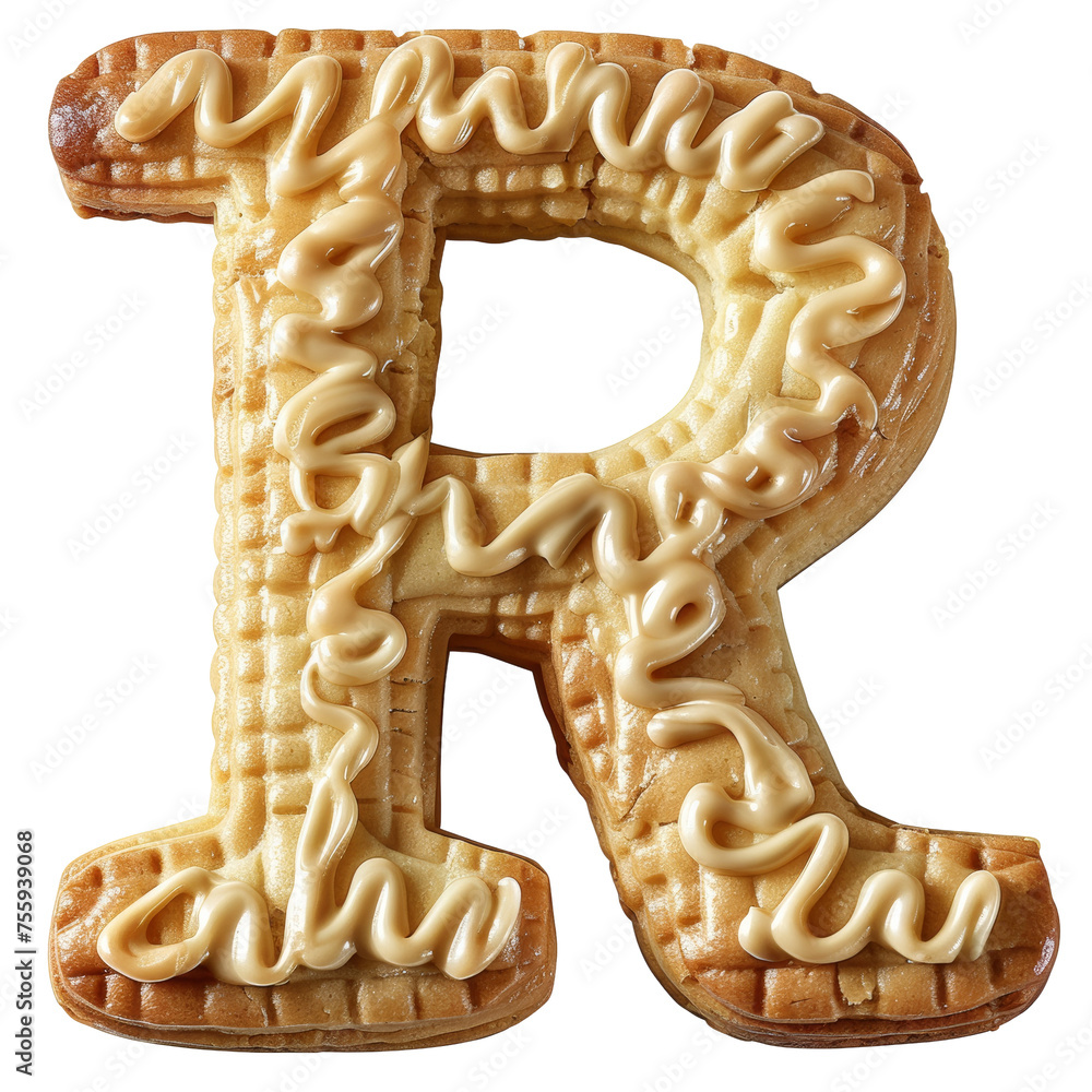 Butter Cookie Letter R Isolated on Transparent or White Background, PNG ...