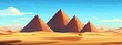 Four pyramids with sand desert