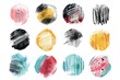 Abstract collection of painted circles, suitable for various design projects.