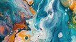 Vibrant close up of a fluid painting, perfect for artistic projects.