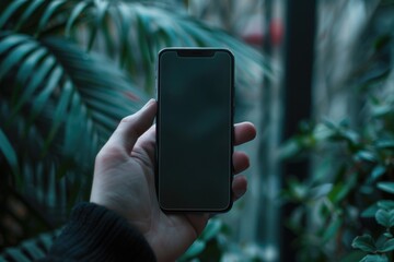 A person holding a cell phone. Suitable for technology concepts.