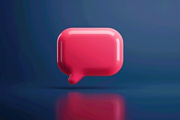 Poster - A pink speech bubble on a blue background, perfect for social media posts.