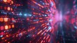 Watch a quantum computer decode once-unbreakable codes in an animated neon digital style.