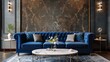 Elegance redefined: Dive into the luxe embrace of this blue velvet haven!