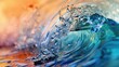 Colorful water wave wallpaper. Generative AI