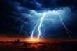 An abstract image of lightning striking during a thunderstorm
