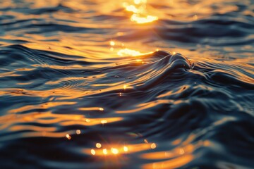 Poster - Bright sun reflecting on water, suitable for nature themes.