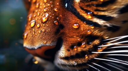 Poster - close up tiger eyes and face