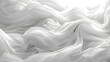 © Oleksandra - A close up of a white cloth billowing in the wind, resembling smoke against a grey sky. The monochrome painting captures the essence of movement