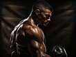 © Naveen - A portrait of a boxing player against a black background, capturing the contrast between light and shadow as they stand poised for battle.