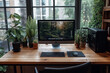 Minimalist Professional Office Desk with Tech Essentials