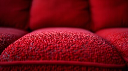 Wall Mural - A close up of a red couch with some pillows on it, AI