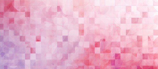Abstract pink gradient texture with white granite tiles on a background of love and art mosaic.