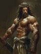 Jesus Christ our God, the savior of man, a strong muscular Jesus who conquered sins