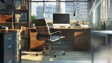 A professional loop animation video showcasing a dynamic working office room, ideal for corporate and creative media use.