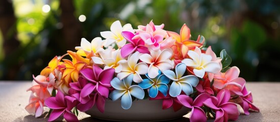 Sticker - A beautiful arrangement of colorful flowers in a flowerpot decorates a table, adding a vibrant touch to the room