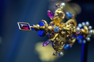 Wall Mural - Detail of the top of the jeweled scepter.