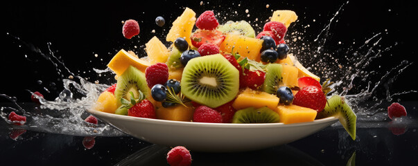 Wall Mural - fruit salad background 