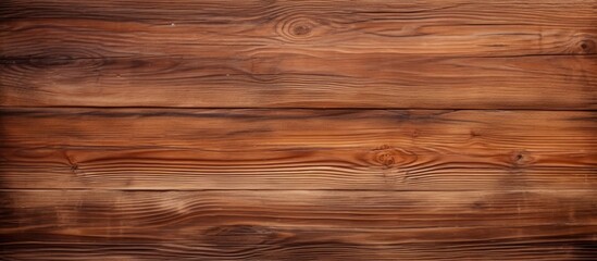 A detailed closeup of a brown hardwood plank wall with a varnished finish, showcasing a beautiful wood stain pattern and an amber hue. The blurred background adds depth to the overall composition