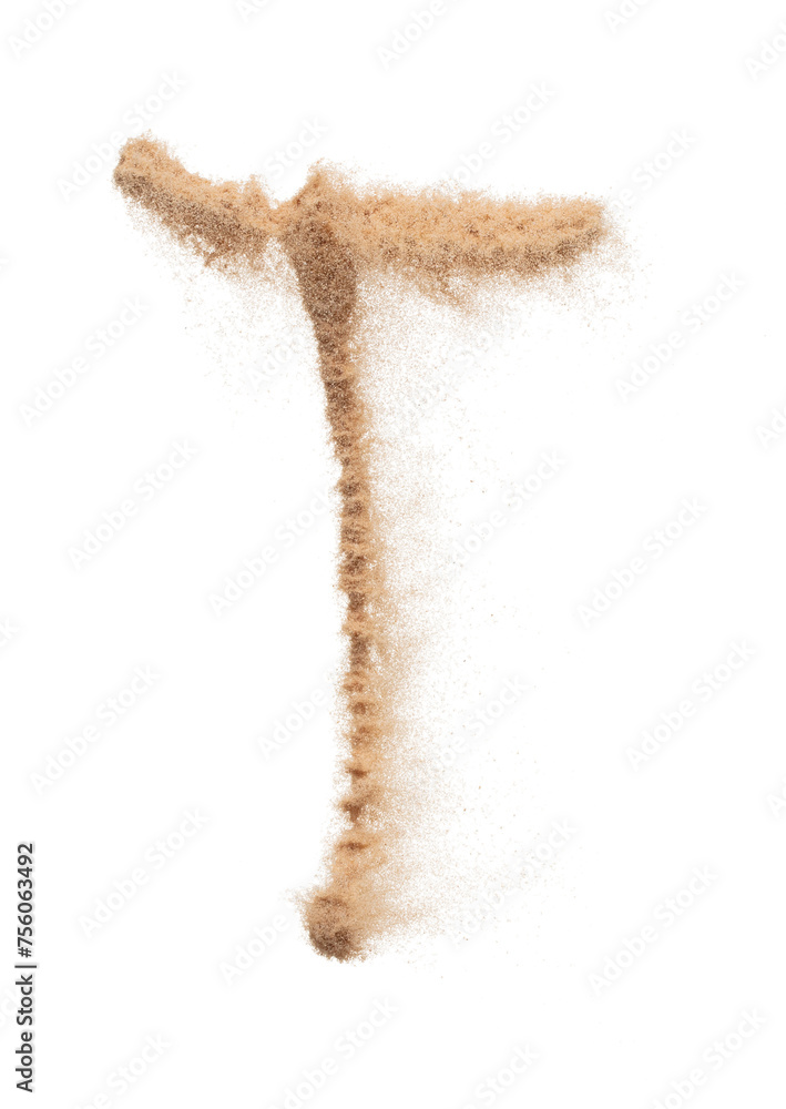 T English alphabet made of Sand explosion with T English alphabet ...