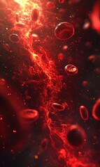 Wall Mural - A red blood cells. Generative AI.