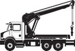 Construction Command Truck Crane Symbol Design Mighty Movers Crane Truck Icon Vector