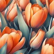 Orange tulips – Watercolor-style floral background