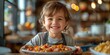 children in a restaurant, happy expressions, savory delights, candid moments, excited atmosphere, advertising to increase children's appetite