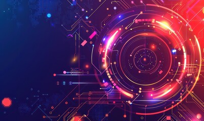 technology illustration, technology background with code