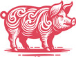 Illustration of a  pig  vector 