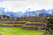 Stone Walls And Terraces Machu Picchu Peru