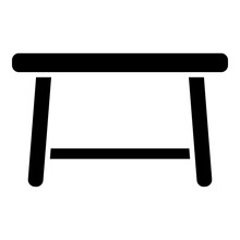 Wooden Table Black Glyph Solid Icon