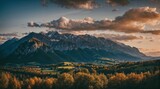Fototapeta Niebo - a beautiful landscape with clouds and grass. Generative AI.