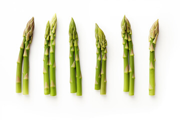 sprouts of fresh asparagus isolated on a white background. ai generation.