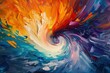 Vibrant digital art of swirling colors, concept of creative expression and abstract painting