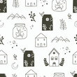 house seamless pattern for camping.illustration vector for graphic design